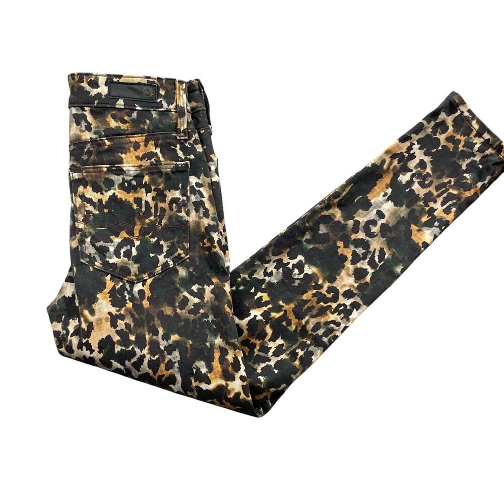 AG Adriano Goldschmied 24R The Farrah Camo Skinny Ankle High Rise Printed Pants